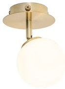 Moderne spot goud met opaal glass met schakelaar - Athens