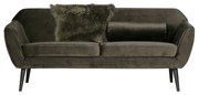 Woood Rocco Velvet 3-zits Bank Retro Warm Groen