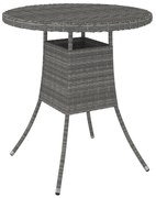 vidaXL Tuintafel 70x70x73 cm poly rattan grijs