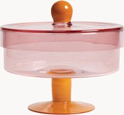 Handgemaakte opbergpot Duo van glas