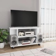 vidaXL Tv-meubel met wieltjes 80x40x40 cm spaanplaat wit