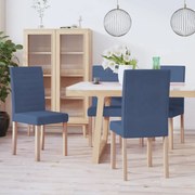 vidaXL Eetkamerstoelen 4 st stof blauw