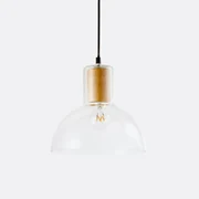 Hanglamp in glas en houtØ24,5 cm, Lizia