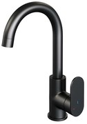 Brauer BlackEdition Wastafelmengkraan opbouw - hoog - draaibaar - ronde uitloop - model C - mat zwart 5-S-003-R1