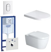 Duravit Starck Me Toiletset - inbouwreservoir - diepspoel - wandcloset - softclose - bedieningsplaat verticaal - wit 0729205/0729242/0293433/0293435/