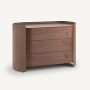 Commode notenhout/leer, Firmo