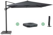 Platinum Challenger zweefparasol 3x3m T2 (incl. voet + hoes) anthracite