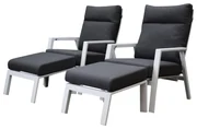 Vegas lounge balkonset 4 delig verstelbaar wit aluminium