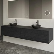 Gliss Design Joa badmeubel met 2 lades 180cm black veneer