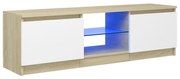 vidaXL Tv-meubel met LED-verlichting 120x30x35,5 cm wit sonoma eiken