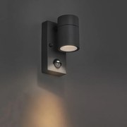 Buitenwandlamp met bewegingsmelder antraciet IP44 met bewegingssensor - Solo Modern GU10 IP44 Buitenverlichting cilinder / rond