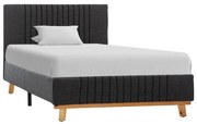 vidaXL Bedframe stof donkergrijs 90x200 cm