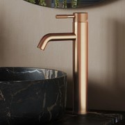 Saniclear Plus Curved hoge wastafelkraan geborsteld koper