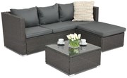 Roma Corner 4 Garden Point antraciet technorattan tuinmeubelen