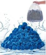 VEVOR Filterballen voor zandfilters, 1,42 kg, Filterballen ter vervanging van zwembadfilterzand, Herbruikbaar blauw polyestervezelfiltermateriaal met waszak, voor zwembaden, aquaria, opzetzwembaden