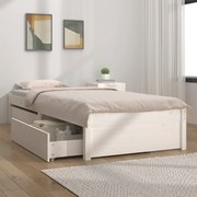 vidaXL Bedframe met lades wit 75x190 cm 2FT6 Small Single