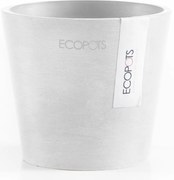 Ecopots Amsterdam 10,5 - Pure White - Diameter 10,5 x H9,2 cm - Ronde witte bloempot