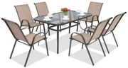 Stalen dining tuinset Modena Bruin voor 6 personen Garden Point