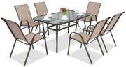 Stalen dining tuinset Modena Bruin voor 6 personen Garden Point