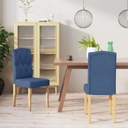 vidaXL Eetkamerstoelen 2 st stof blauw