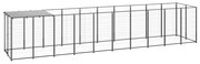 vidaXL Hondenkennel 6,05 m² staal zwart