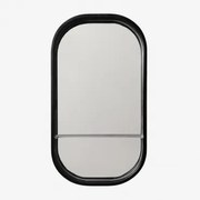 Ovaal Wandspiegel 50x90 Cm Voor Badkamer Met Plank Warien Zwart - Sklum