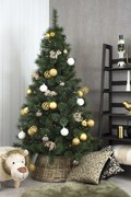 Cleveland Frosted Pine kunstkerstboom - 210 cm - groen - frosted - Diameter 115 cm - 792 tips - metalen voet