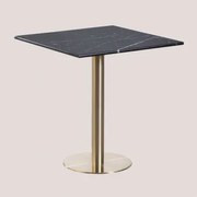 Vierkante Bartafel In Marmer Cosmopolitan Zwart & ↔︎ 70 Cm & Champagne Goud - Sklum