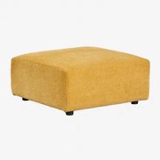 Vierkante Poef 85x85 Cm Bruna Mosterd Chenille - Sklum