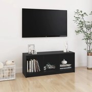 vidaXL Tv-meubel 104x33x41 cm massief grenenhout zwart