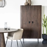 Eleonora Remi Donkerbruine Kast Met Houten Latjes - 96x45x170cm.