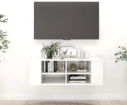 vidaXL Tv-wandmeubel 102x35x35 cm spaanplaat hoogglans wit