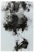 Kare Design Smokey Hair Groot Schilderij Zwart-wit