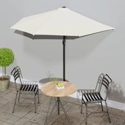 vidaXL Balkonparasol half met aluminium paal 270x135 cm zandkleurig