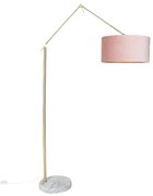 Moderne vloerlamp goud velours kap roze 50 cm - Editor