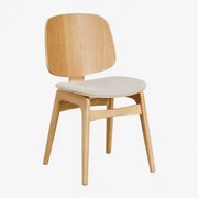 Canada Houten Eetkamerstoel Natuurlijk Hout & Stof Beige - Sklum