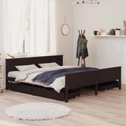 vidaXL Bedframe met 4 lades massief grenenhout donkerbruin 180x200 cm