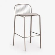 Set Van 2 Hoge Tuinkrukken Van Staal Anerina Moka Bruin & ↑75 Cm & Licht Taupe Grijs - Sklum