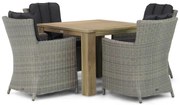 Tuinset 4 personen 100 cm Wicker Taupe Garden Collections Venerdi/Brighton