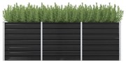 vidaXL Plantenbak verhoogd 240x80x77 cm gegalvaniseerd staal antraciet