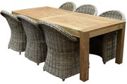 Roma Krista dining tuinset 240x100xH77 cm 7 delig rotan