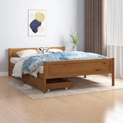 vidaXL Bedframe met 2 lades massief grenenhout honingbruin 140x200 cm