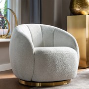 Richmond Interiors Jago Luxe Draaifauteuil Wit Boucle