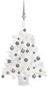 vidaXL Kunstkerstboom met LED's en kerstballen 65 cm wit