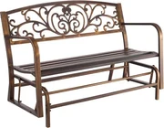 Spetebo Vintage 2-zits bank in roestbruin gelakt metaal - tuinbank met decoraties - afmetingen: 149 x 93 x 46 cm - maximale belasting 150 kg