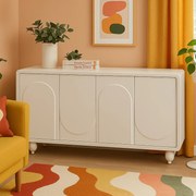 Kare Design Paco Wit Dressoir Organische Vorm - 160x40x75cm.