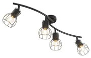 Moderne plafondSpot / Opbouwspot / Plafondspot zwart 86 cm 4-lichts - Botu Modern E14 Binnenverlichting Lamp