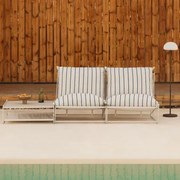 Tuinset Met Modulaire 2-zitsbank En Ombouwbare Bijzettafel Amaro Tapioca Beige - Marine Blauw - Sklum