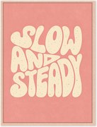 Ingelijste digitale print Slow & Steady, handgemaakt