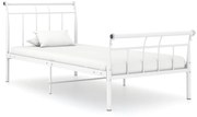 vidaXL Bedframe metaal wit 100x200 cm